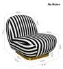 MaMaison Azure Forgó Fotel Csíkos Poliészter Fekete-Fehér Arany Talppal