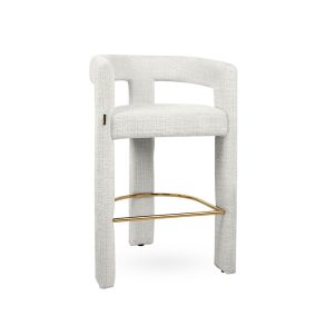 MaMaison Logan Bárszék Fehér Davis Szövettel