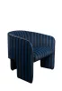 MaMaison Jolie fotel welur kék/fekete csíkos