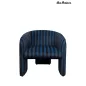 MaMaison Jolie fotel welur kék/fekete csíkos