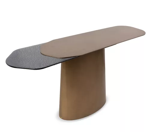 MaMaison Orfeo Konzolasztal Fém Arany-Fekete Kontrasztos Design