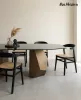 MaMaison Celeste Étkezőasztal Edzett Üveg Fekete-Arany 240 cm Luxus Design