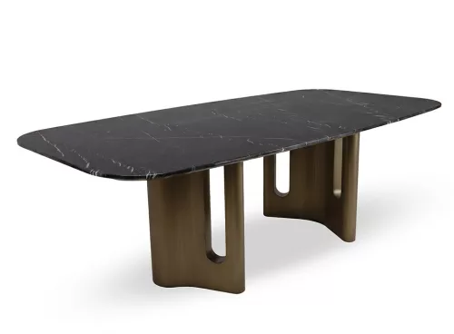 MaMaison Essenza Étkezőasztal Márvány Fekete-Arany Luxus Design