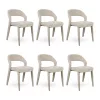 MaMaison KOS Étkezőszék Készlet Szenilszövet Bézs Elegáns Design (6 db)