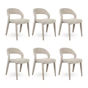   MaMaison KOS Étkezőszék Készlet Szenilszövet Bézs Elegáns Design (6 db)