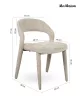 MaMaison KOS Étkezőszék Készlet Szenilszövet Bézs Elegáns Design (6 db)