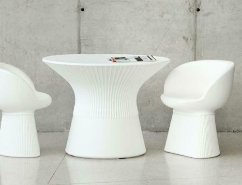 ÚJ GARDEN CAPRI 40 SOLAR & BATTERY asztal fehér