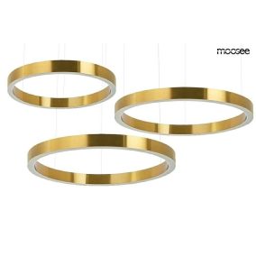 RING 80 + 80 + 100 arany függőlámpa egyetlen fejlécen