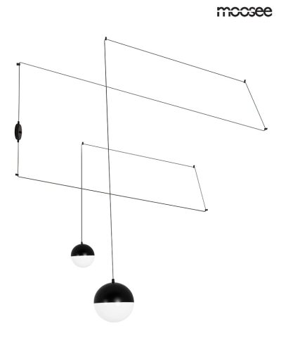 Moosee Bowl Duo Fali Lámpa Üveg Fekete Geometrikus