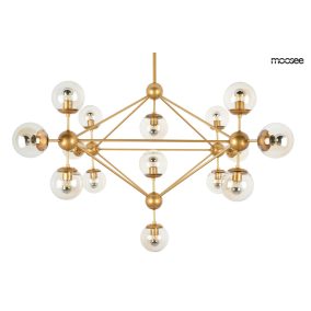   MOOSEE Astrifero 15 Függőlámpa Arany Borostyán Üveggömbökkel