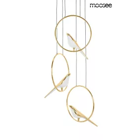 MOOSEE Bird Disc Arany Függőlámpa LED Madár Motívummal