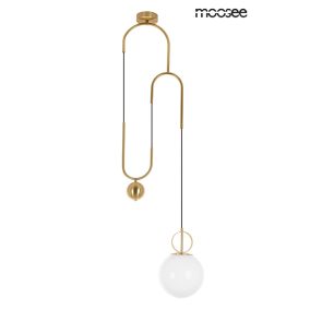 Moosee Lift Arany Függőlámpa Tejüveg Gömbbúrával