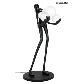 Moosee Design Állólámpa Fekete Üvegbúrás Művészi