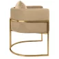King Home Chloe Velvet Fotel Kaki Arany Vázzal