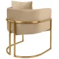 King Home Chloe Velvet Fotel Kaki Arany Vázzal