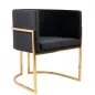 King Home Chloe Bársony Fotel Fekete Arany Vázzal