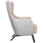   King Home Vigo Bársony Fotel Világosszürke-Bézs Fekete Lábakkal