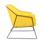 King Home Emma Bársony Fotel Sárga Fémvázas