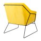 King Home Emma Bársony Fotel Sárga Fémvázas