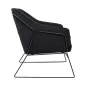 King Home Emma Bársony Fotel Fekete Fém Vázzal