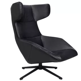 King Home VITA Forgó Fotel Velvet/PU Bőr Fekete