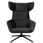 King Home VITA Forgó Fotel Velvet/PU Bőr Fekete