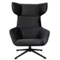 King Home VITA Forgó Fotel Velvet/PU Bőr Fekete