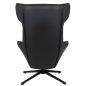 King Home VITA Forgó Fotel Velvet/PU Bőr Fekete