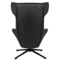 King Home VITA Forgó Fotel Velvet/PU Bőr Fekete