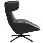   King Home VITA Forgó Fotel Bársony Sötétszürke Műbőr Fekete