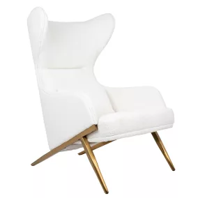 King Home Hampton Teddy Fotel Fehér Plüss Arany Lábakkal