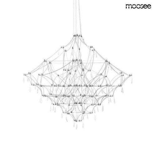 MOOSEE Constellation 77 LED Függőlámpa Szálcsiszolt Acél Kristály
