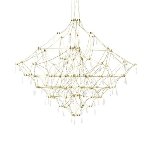 King Home Constellation 100 Gold LED Függőlámpa Kristály Arany