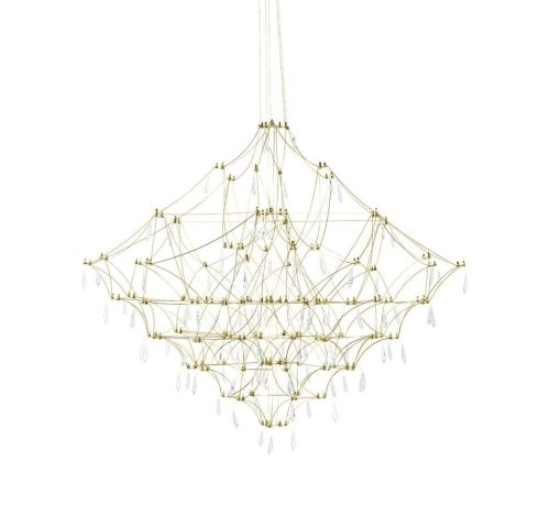 King Home Constellation 77 LED Függőlámpa Arany Kristály