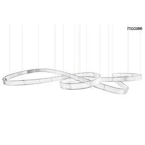 Moosee Wave 380 Kristály Függőlámpa Króm