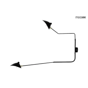   Moosee Raven 2 Alumínium-Acél Fali Lámpa Fekete Dupla Karos
