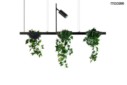 Moosee Plant Line Fekete LED Függőlámpa Növénytartóval