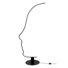 King Home Face Floor Művészi LED Állólámpa Fekete