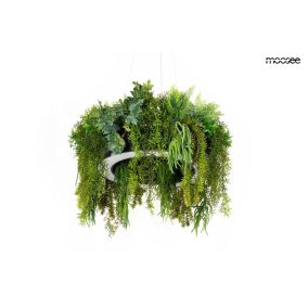  Moosee Gardens 70 Fekete LED Függőlámpa Zöld Növénydekorációval