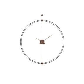   King Home Doble Ring Minimál Acél Fali Óra Fa Mutatókkal 60cm