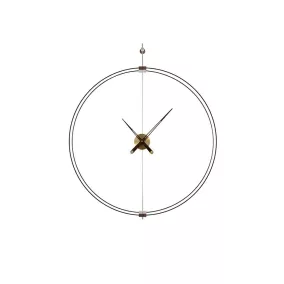   King Home Doble Ring Minimál Acél Fali Óra Fa Mutatókkal 60cm