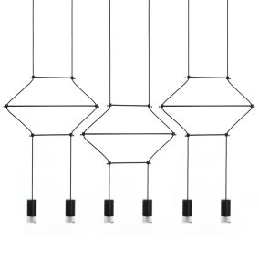 King Home Flusso Line 6 Geometrikus Függőlámpa Fekete