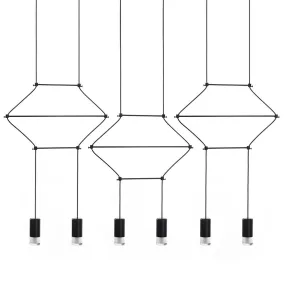 King Home Flusso Line 6 Geometrikus Függőlámpa Fekete