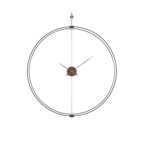   King Home Doble Ring 90 Minimál Acél Falióra Fa Mutatókkal