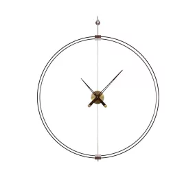   King Home Doble Ring 90 Minimál Acél Falióra Fa Mutatókkal