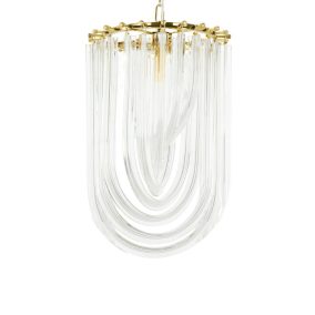   MOOSEE Murano S Üveg Függőlámpa Arany Íves Üvegszálakkal