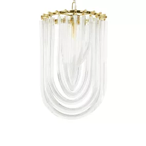   MOOSEE Murano S Üveg Függőlámpa Arany Íves Üvegszálakkal