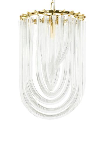 MOOSEE Murano S Üveg Függőlámpa Arany Íves Üvegszálakkal