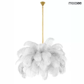   MOOSEE Tiffany Fehér Strucctollas Függőlámpa Réz Lánccal
