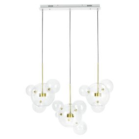 MOOSEE Capri Line 3 LED Függőlámpa Arany Üveggömbökkel